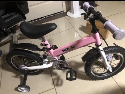 Bicicleta para Niños, 2 en 1 aro 14, Pedales y balance ROSADA