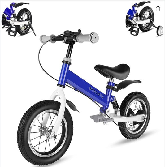Bicicleta para Niños, 2 en 1 aro 14, Pedales y balance. Azul