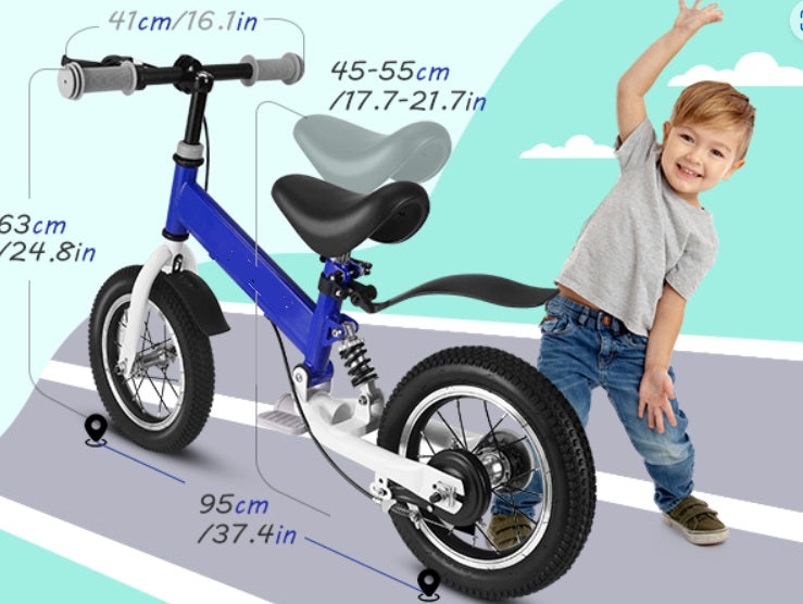 Bicicleta para Niños, 2 en 1 aro 14, Pedales y balance. Azul