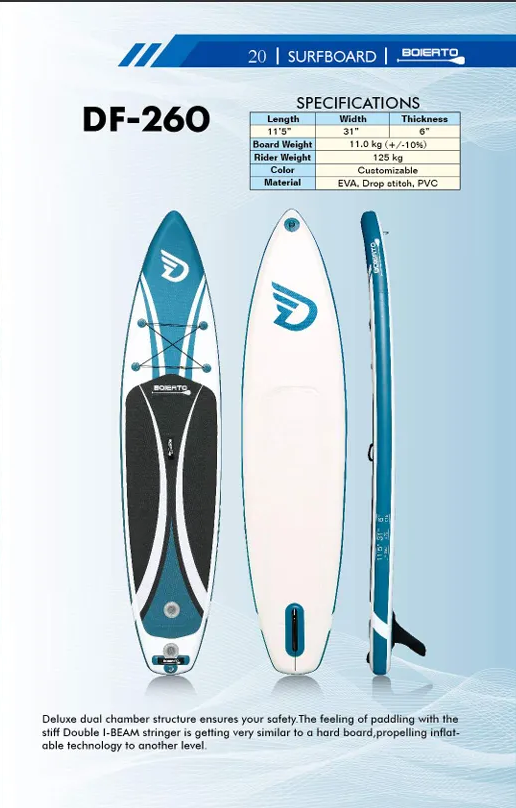 SUP 11.5" x 31" x 6" doble Cámara